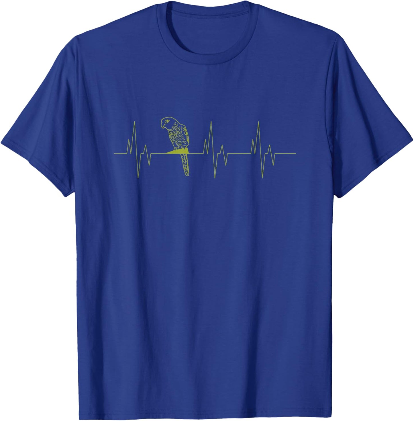 Green Cheek Conure Heartbeat Funny EKG Parrot Lovers Gift T-Shirt - T-Shirt | Royal