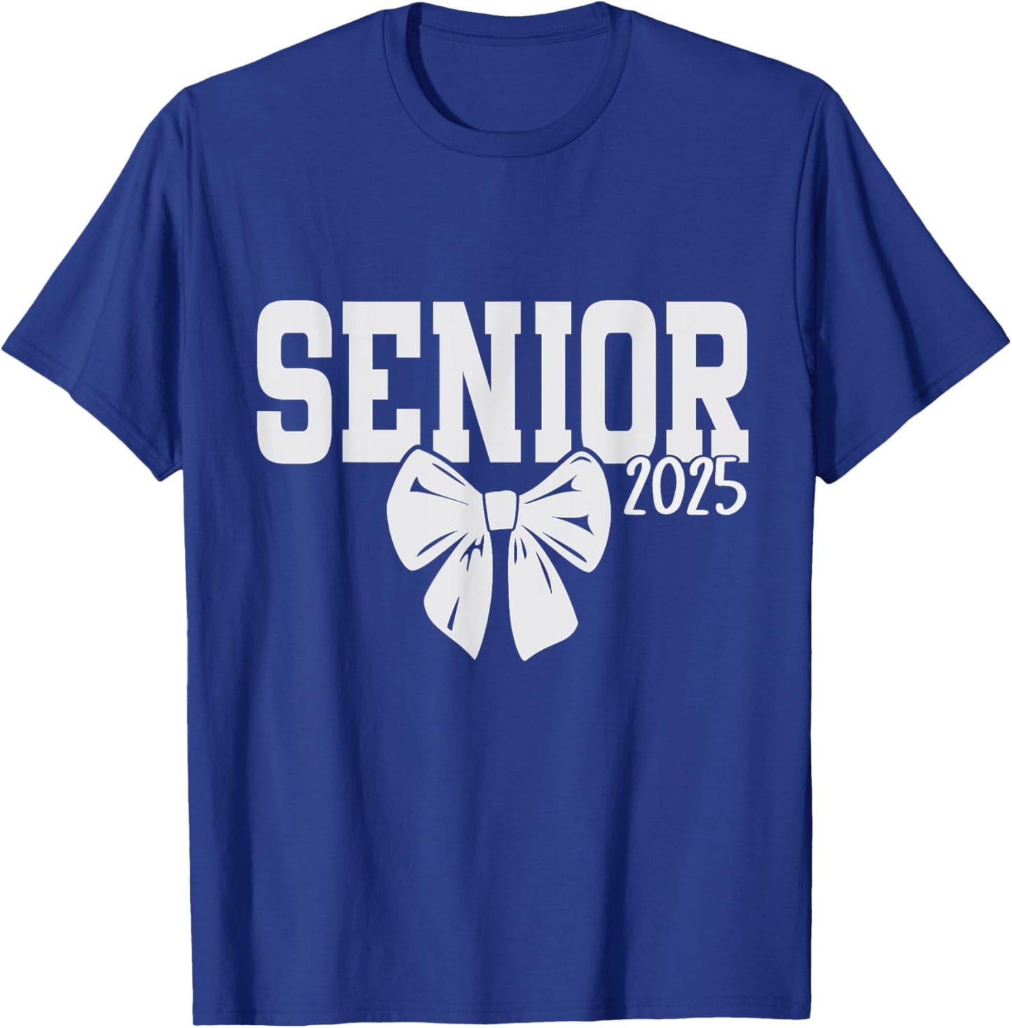 Senior girls class of 2025 coquette bow pink seniors school T-Shirt - T-Shirt | Royal