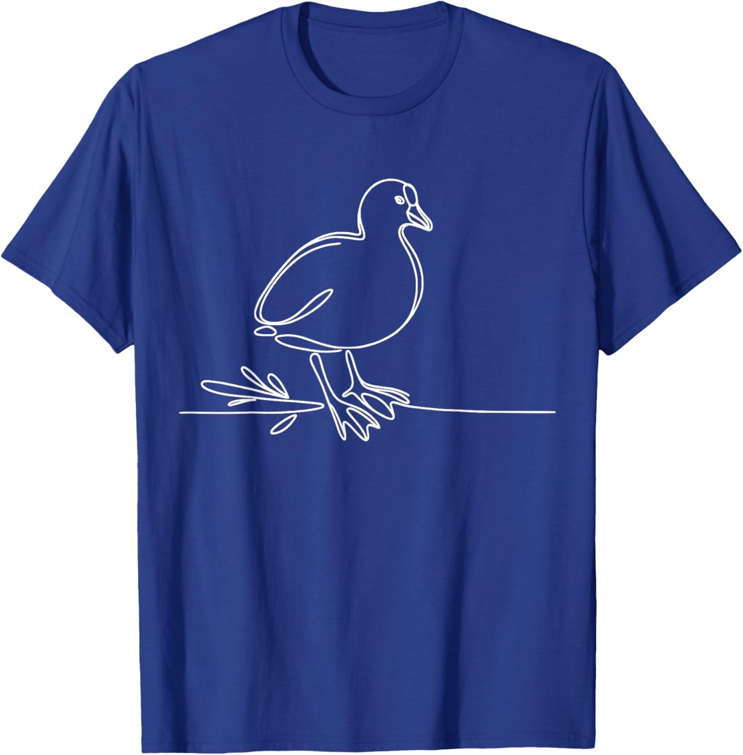 Line Art Bird & Ornithologist American Coot T-Shirt - T-Shirt | Royal