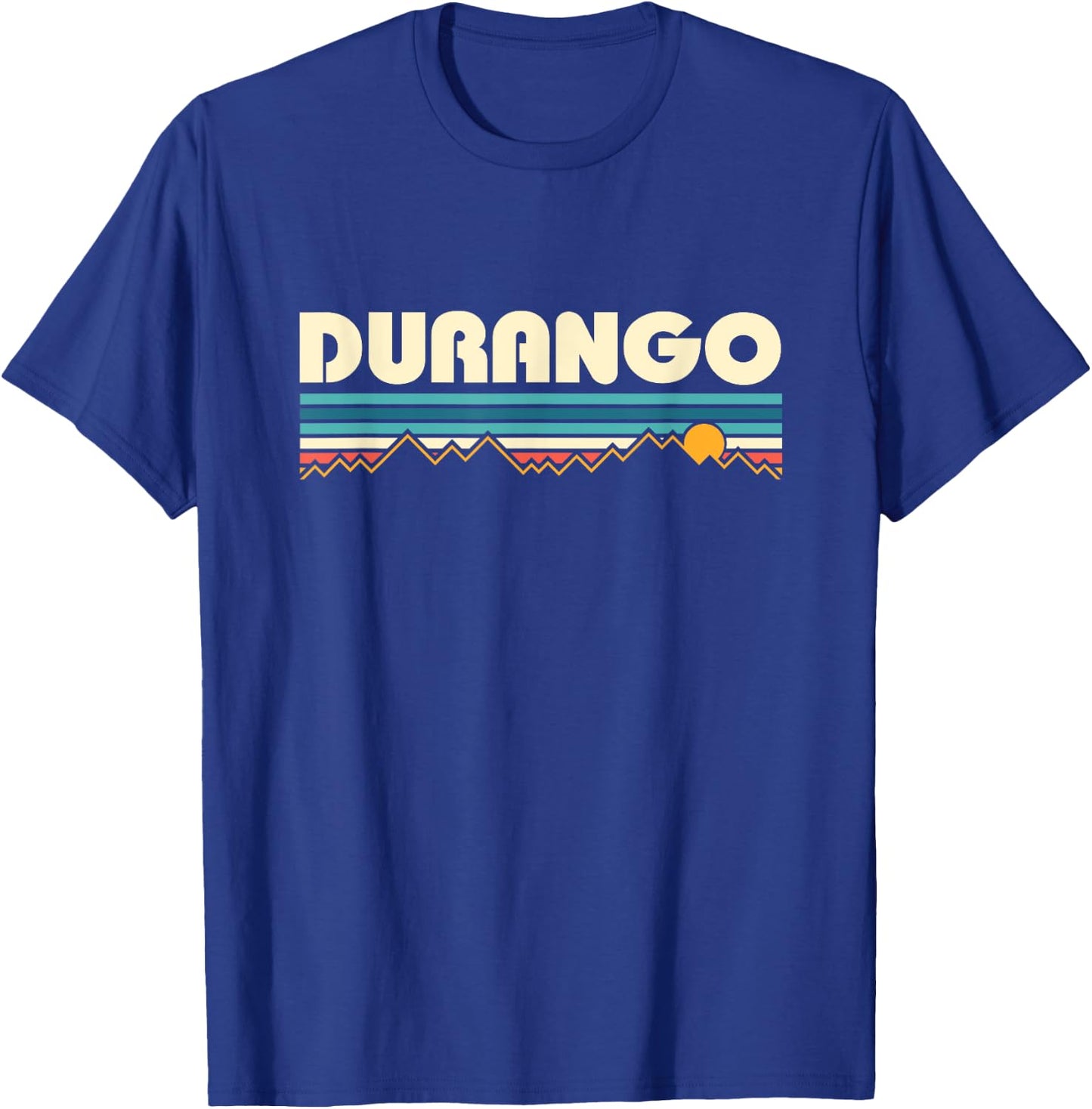 Retro Durango Colorado Mountain Sunset T-Shirt - T-Shirt | Royal