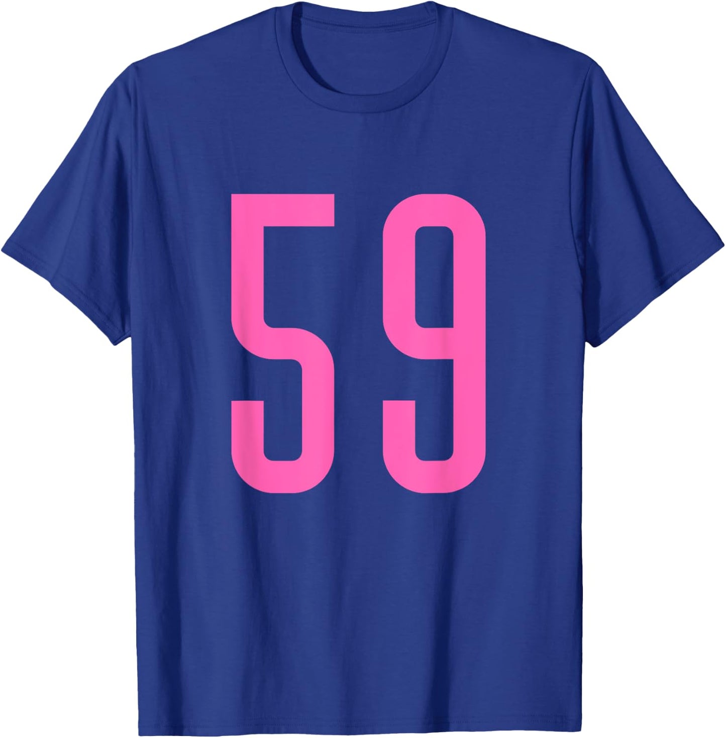 Pink Number #59 Varsity Number T-Shirt - T-Shirt | Royal