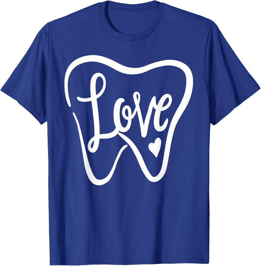 Dentist Dental Assistant Valentines Day Love T-Shirt - T-Shirt | Royal