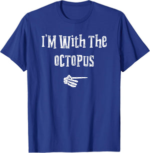 I'm With Octopus Halloween Costume Funny Couples Matching T-Shirt - T-Shirt | Royal