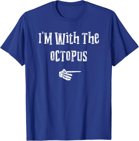 I'm With Octopus Halloween Costume Funny Couples Matching T-Shirt - T-Shirt | Royal