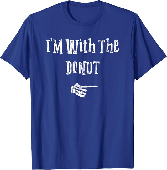 I'm With Donut Halloween Costume Funny Couples Matching T-Shirt - T-Shirt | Royal