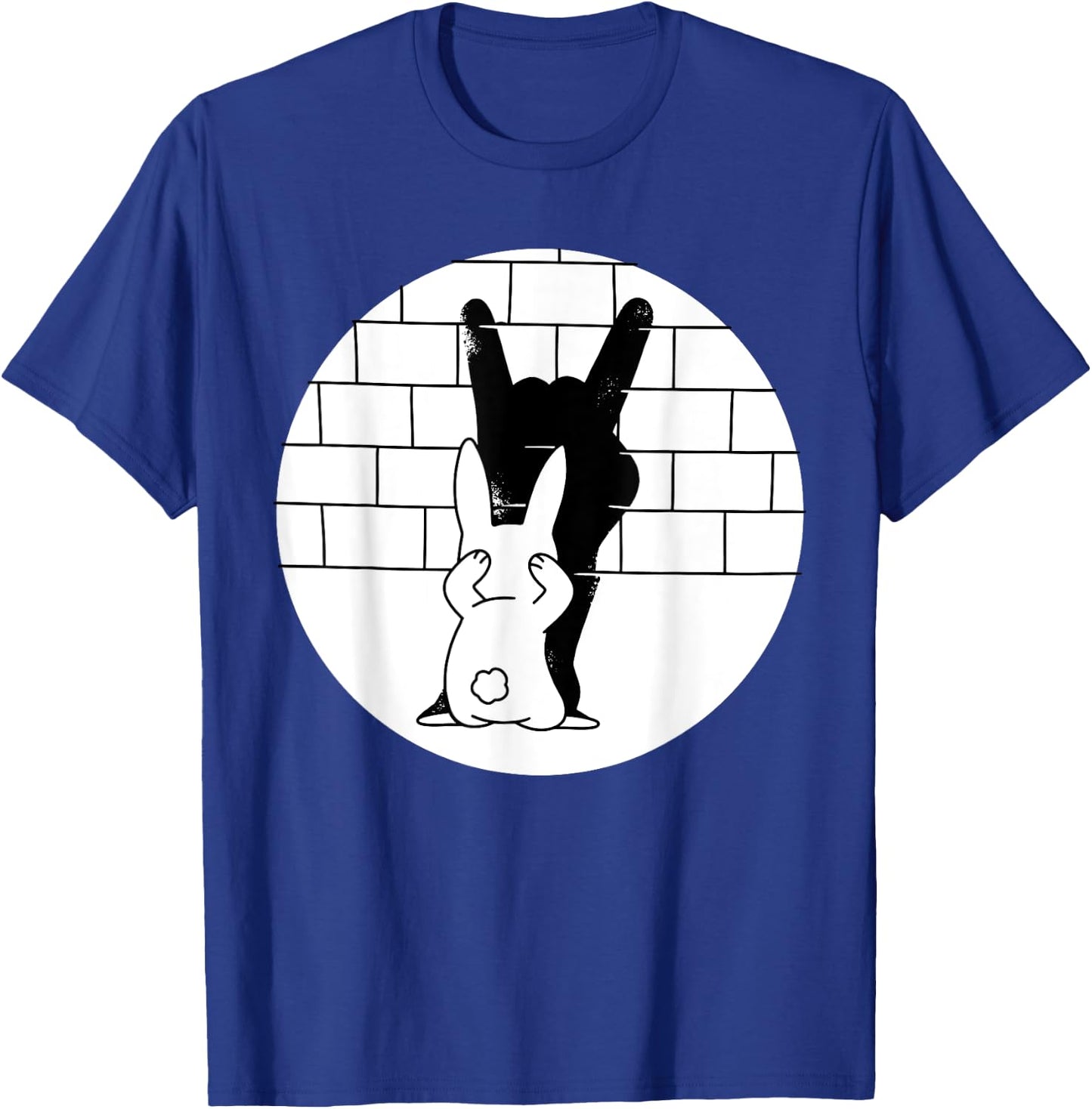 Funny Rabbit Bunny Animal Shadow Puppet T-Shirt - T-Shirt | Royal