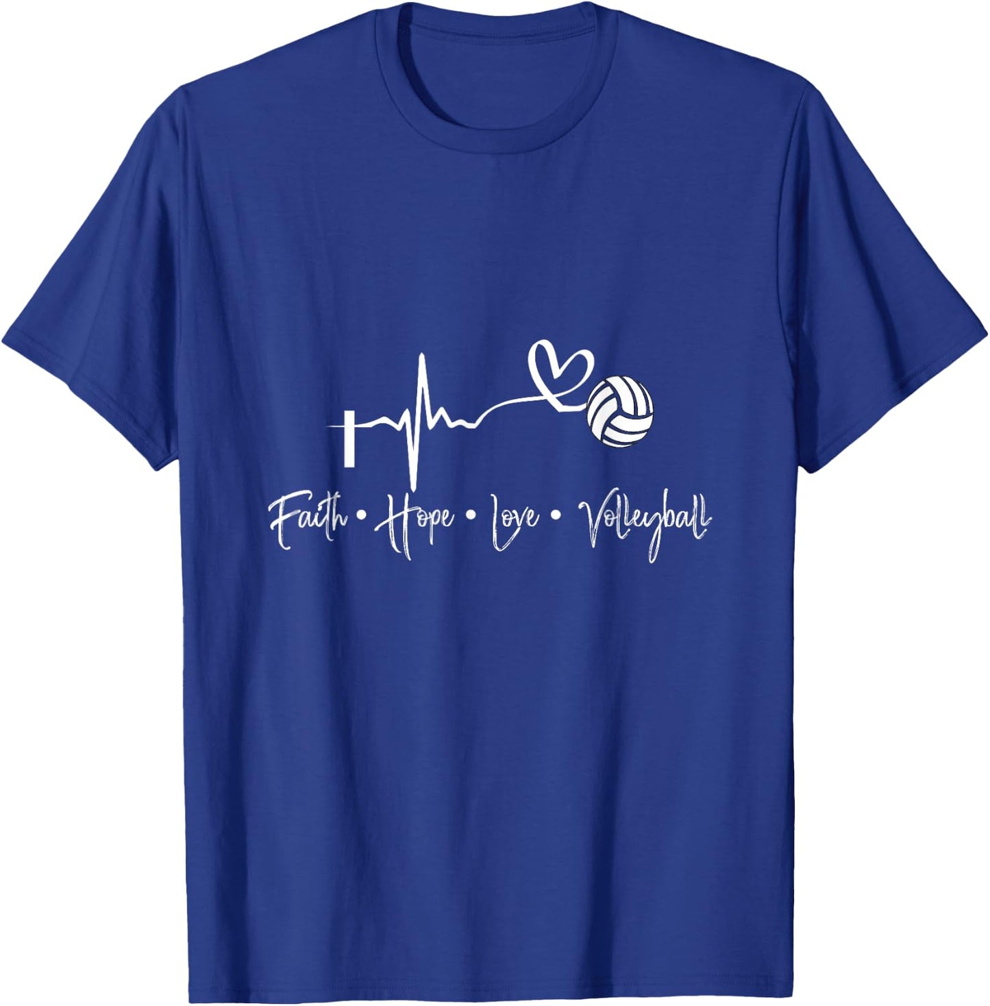 Faith Hop Love Volleyball Volleyball Funny Graphic Clothes T-Shirt - T-Shirt | Royal