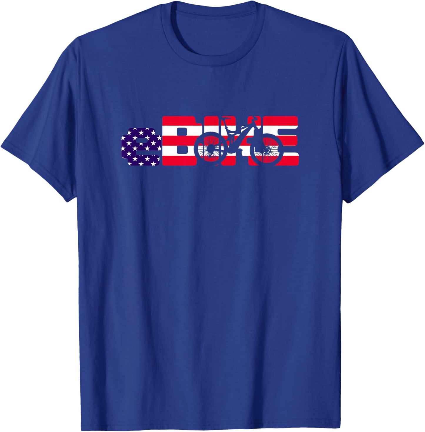 Ebike American Flag Design E-Bike USA T-Shirt - T-Shirt | Royal