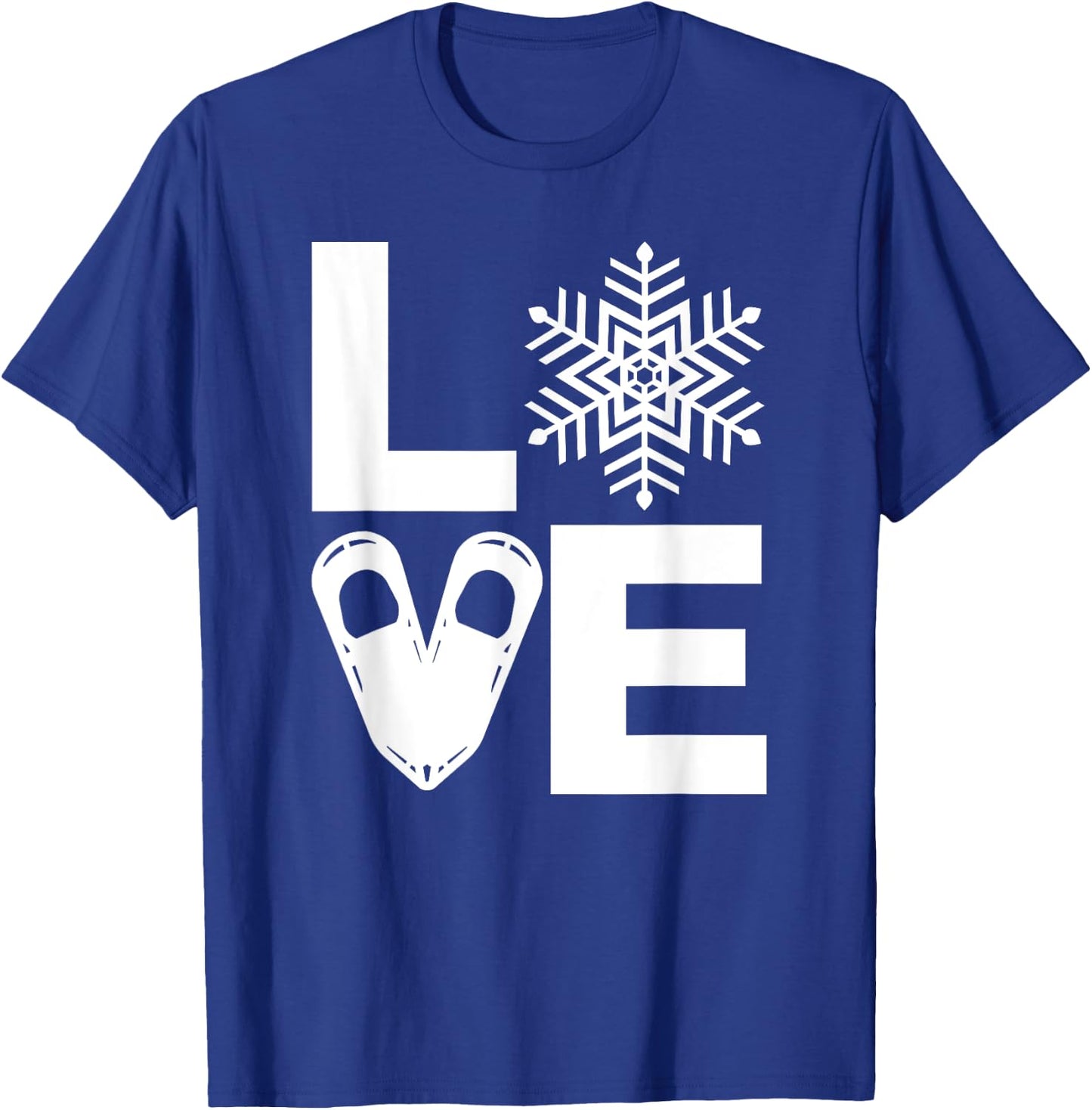 Snowshoe Lover, Snowshoeing Gift, the word LOVE T-Shirt - T-Shirt | Royal