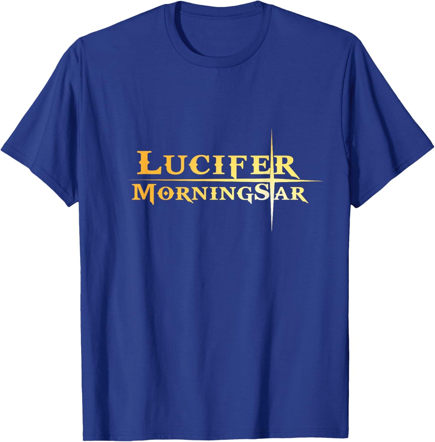 Lucifer Morningstar in a Morning Star Funny Devil Humor Joke T-Shirt - T-Shirt | Royal