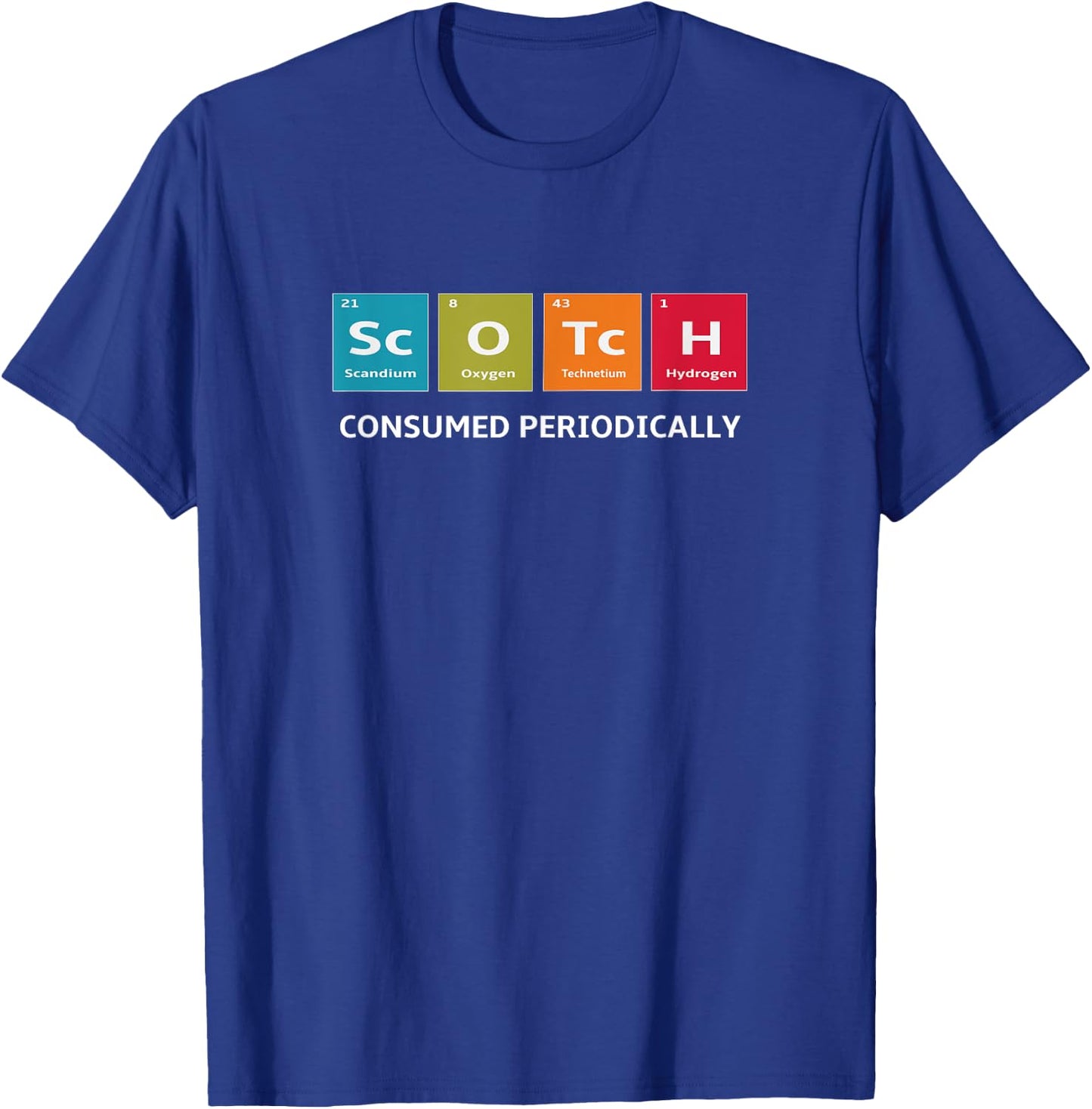 Scotch Whiskey Periodic Table of Elements T-Shirt - T-Shirt | Royal