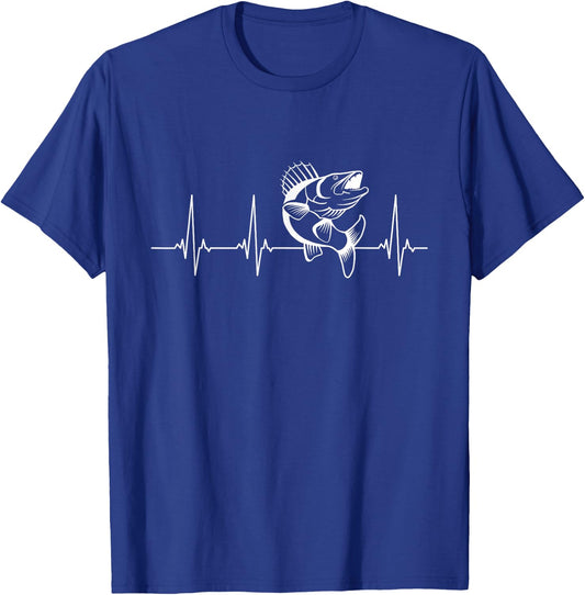 Walleye heartbeat T-Shirt - T-Shirt | Royal