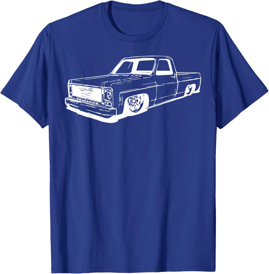 Vintage 73-87 Mini C10 Truck Slammed Graphic Dad Gag Father T-Shirt - T-Shirt | Royal