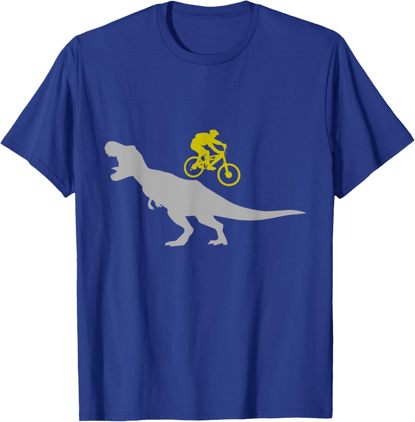 Mountain Bike with T-Rex Dinosaur MTB Mountain Biking T-Shirt - T-Shirt | Royal