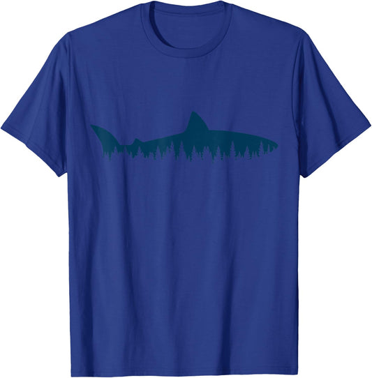 Shark Shirt Men GREAT WHITE SHARK Funny Scuba Diver T-Shirt - T-Shirt | Royal