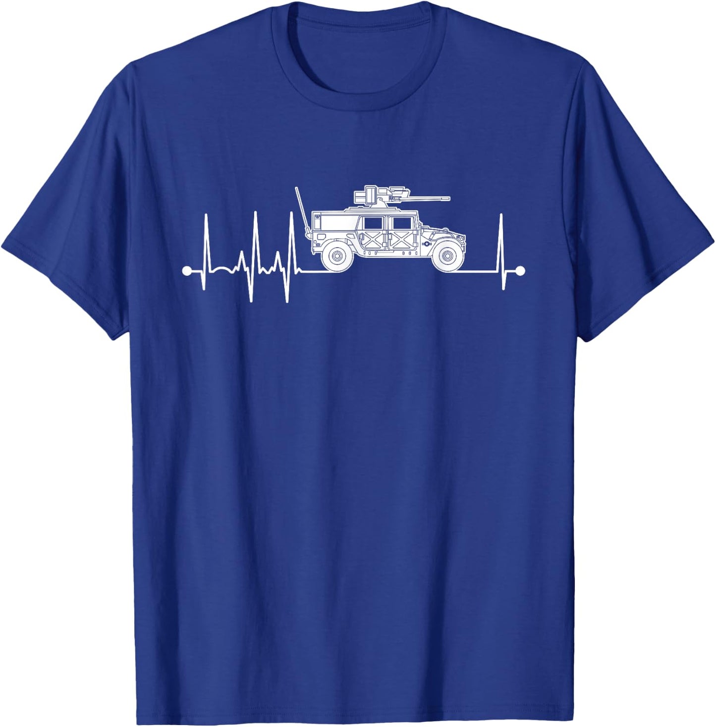 Humvee Heartbeat Military Pulse ECG Humvee T-Shirt - T-Shirt | Royal