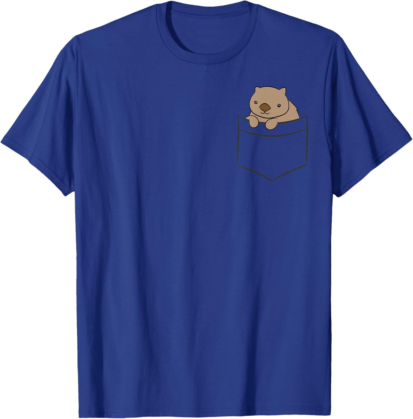 Cute Wombat And Wombat Gifts Baby Wombat In The Pocket -Adults, -Kids Black Short Sleeve T-Shirt - T-Shirt | Royal
