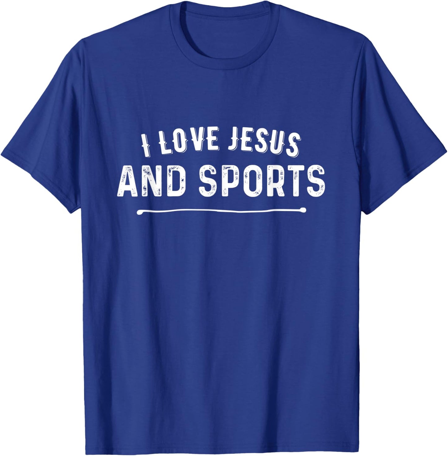 I Love Jesus and Sports Christian Athlete Faith Deluxe T-Shirt - T-Shirt | Royal