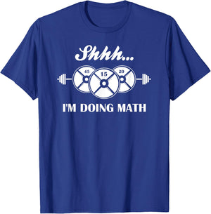 Shhh I'm Doing Math Weight Lifting Math Lover Quote Vintage T-Shirt - T-Shirt | Royal
