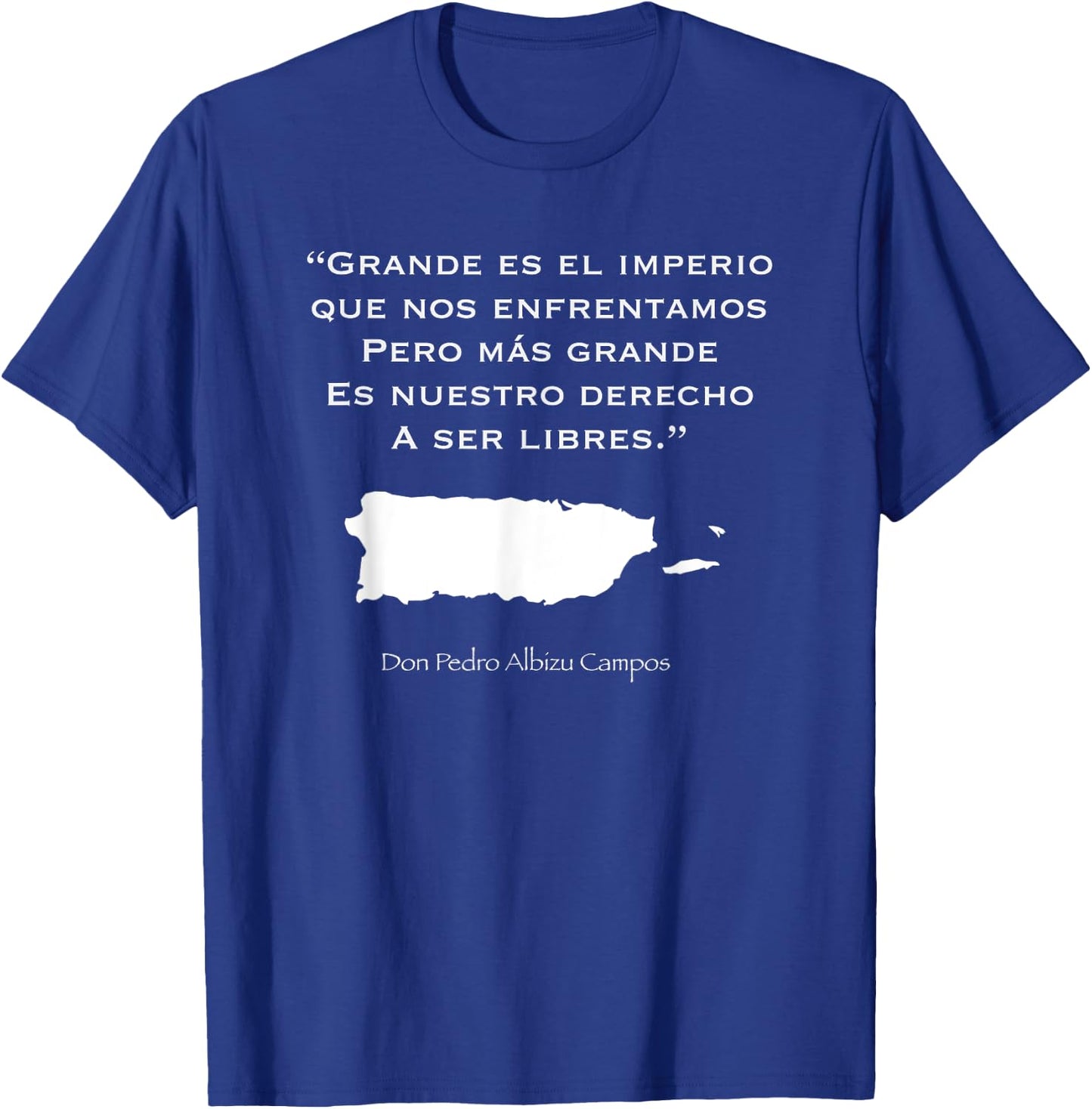 Pedro Albizu Campos Puerto Rico Boricua Short Sleeve T-Shirt - T-Shirt | Royal