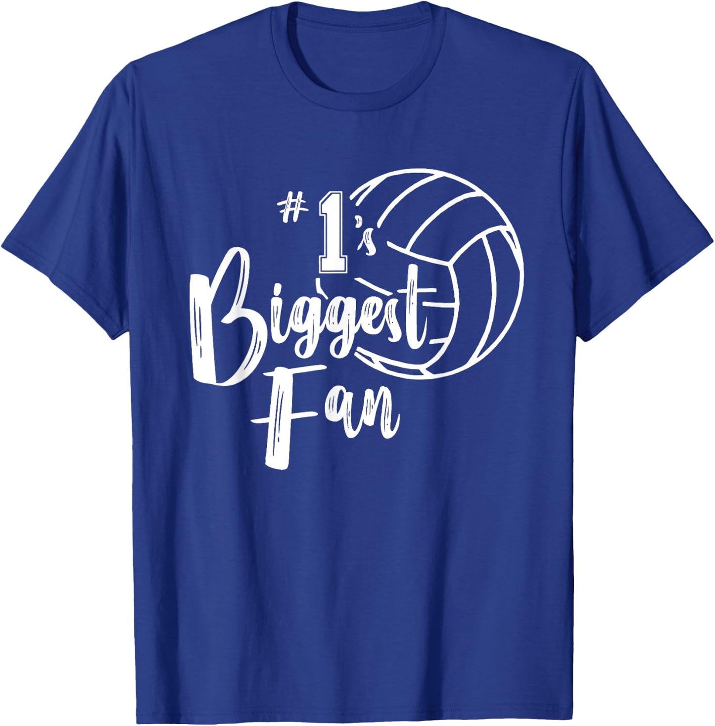 Number One 1 Biggest Fan Shirt Volleyball Mom Volleyball Dad T-Shirt - T-Shirt | Royal