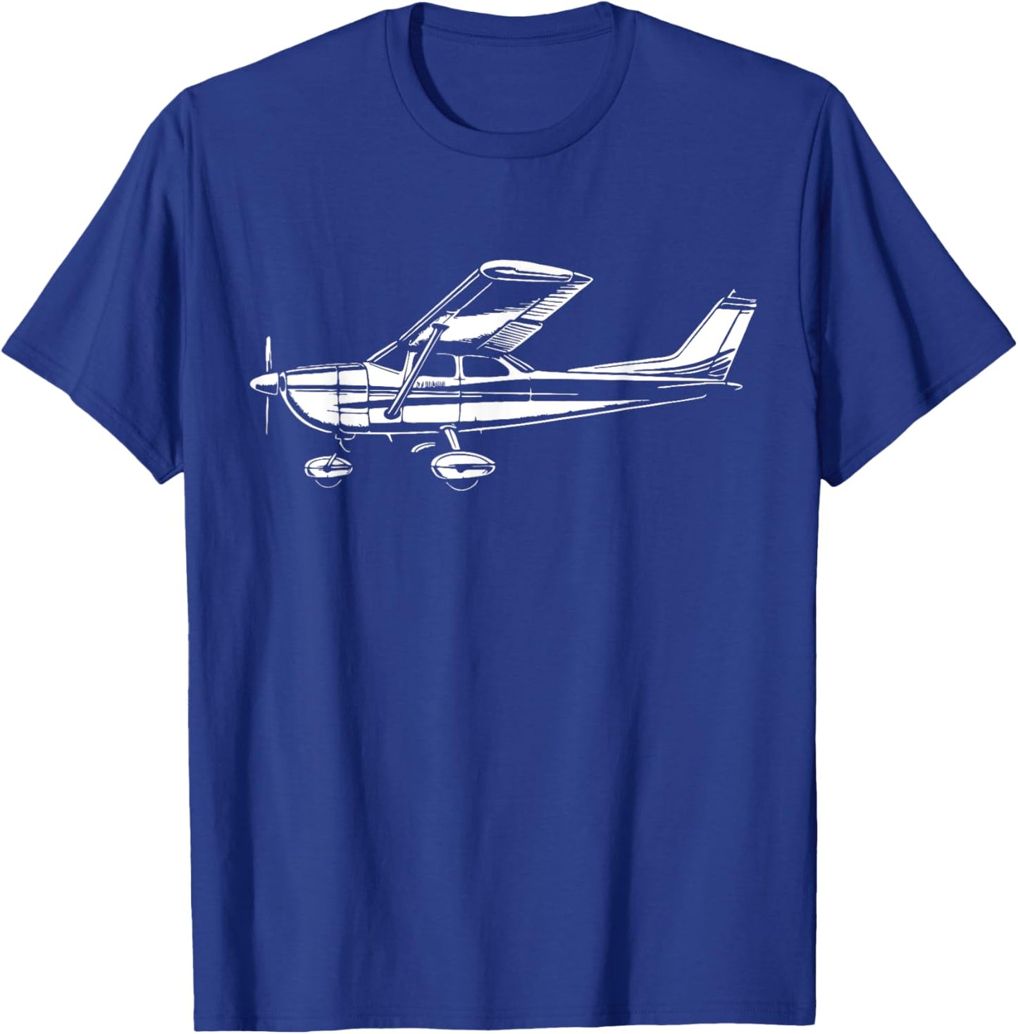 Pilot C172 Flying Airplane Over Mountains T-Shirt - T-Shirt | Royal