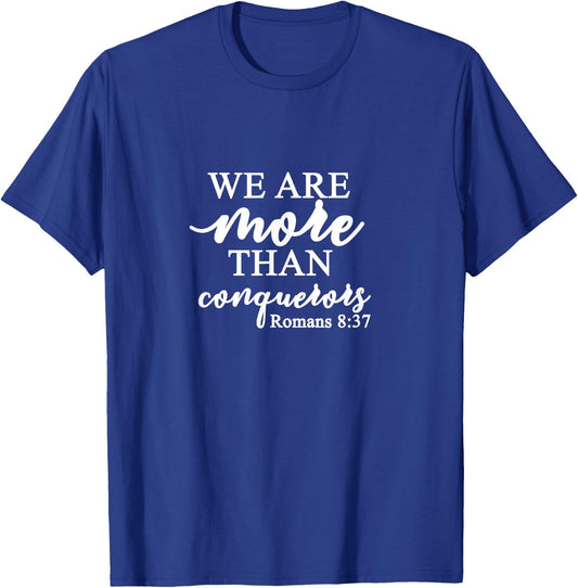 Romans 8:37 - Gift & Men, Christian T-Shirt - T-Shirt | Royal