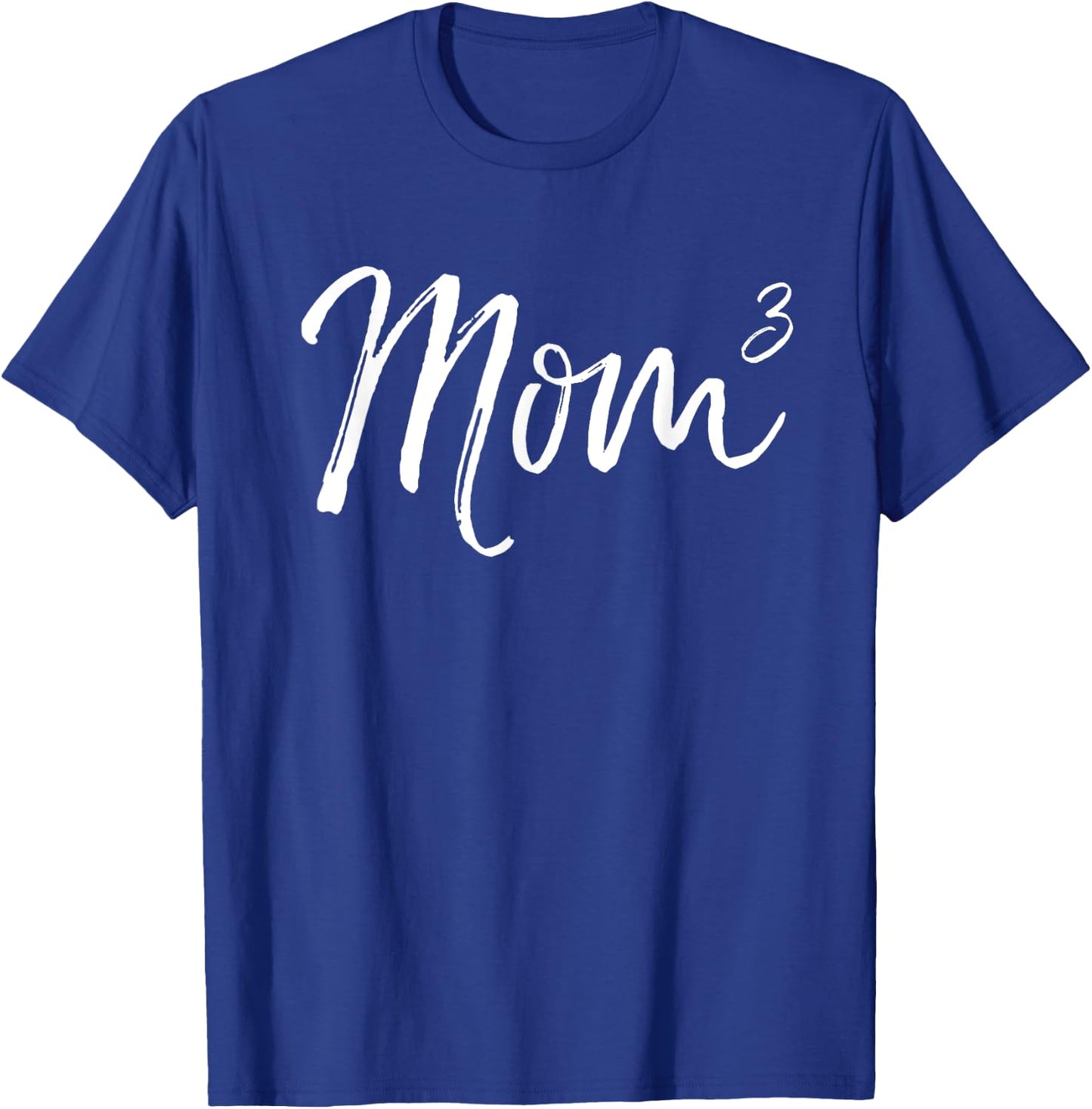 Mom Cubed Triplet Mom of 3 Third Child Announcement Mom^3 T-Shirt - T-Shirt | Royal