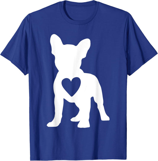 Love Frenchie Dogs Heart French Bulldog Dog Owner Gift Ideas T-Shirt - T-Shirt | Royal