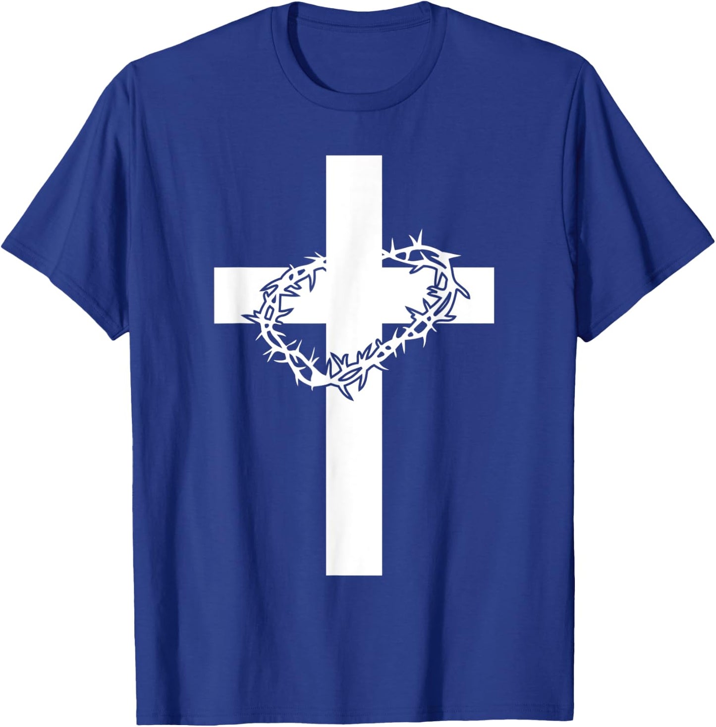 Cross Crown Of Thorns Jesus Christ Martyr Christianity T-Shirt - T-Shirt | Royal