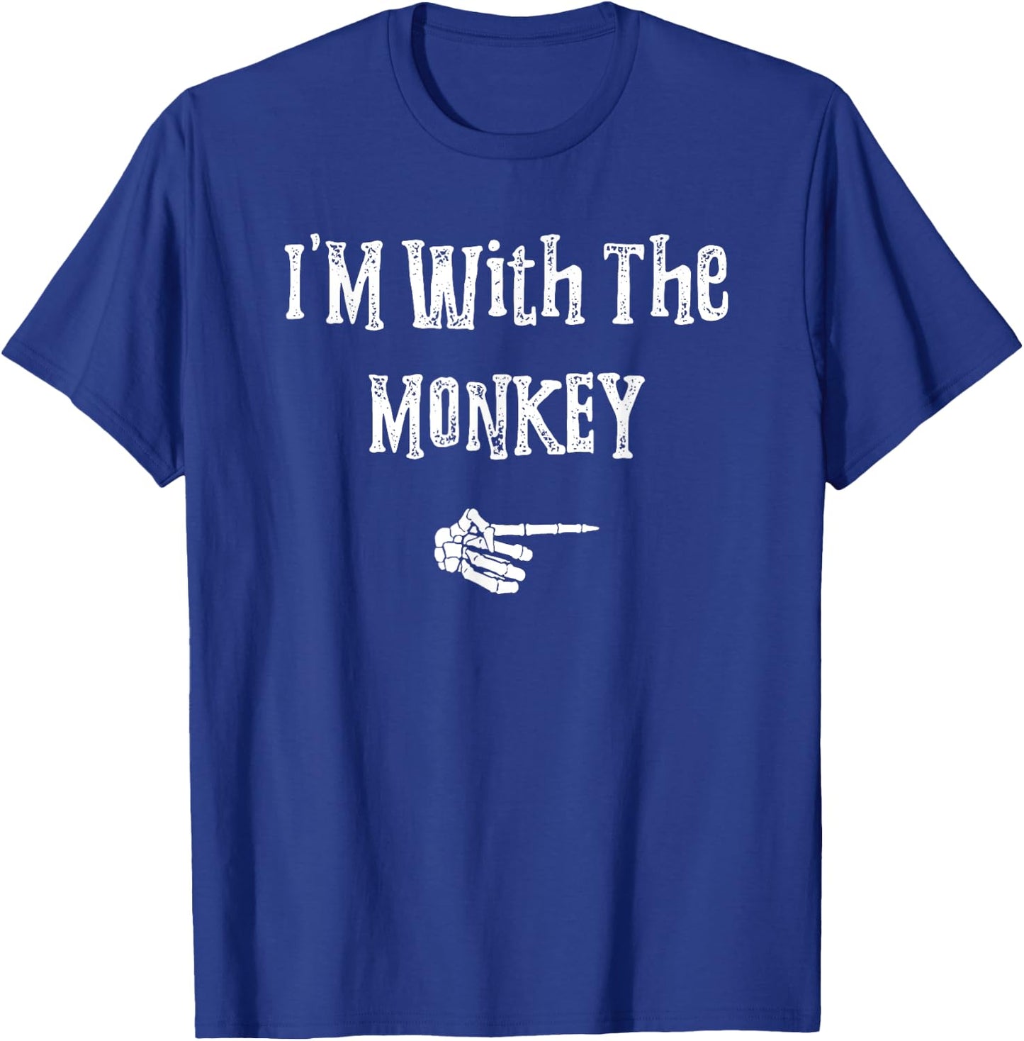I'm With Monkey Halloween Costume Funny Couples Matching T-Shirt - T-Shirt | Royal