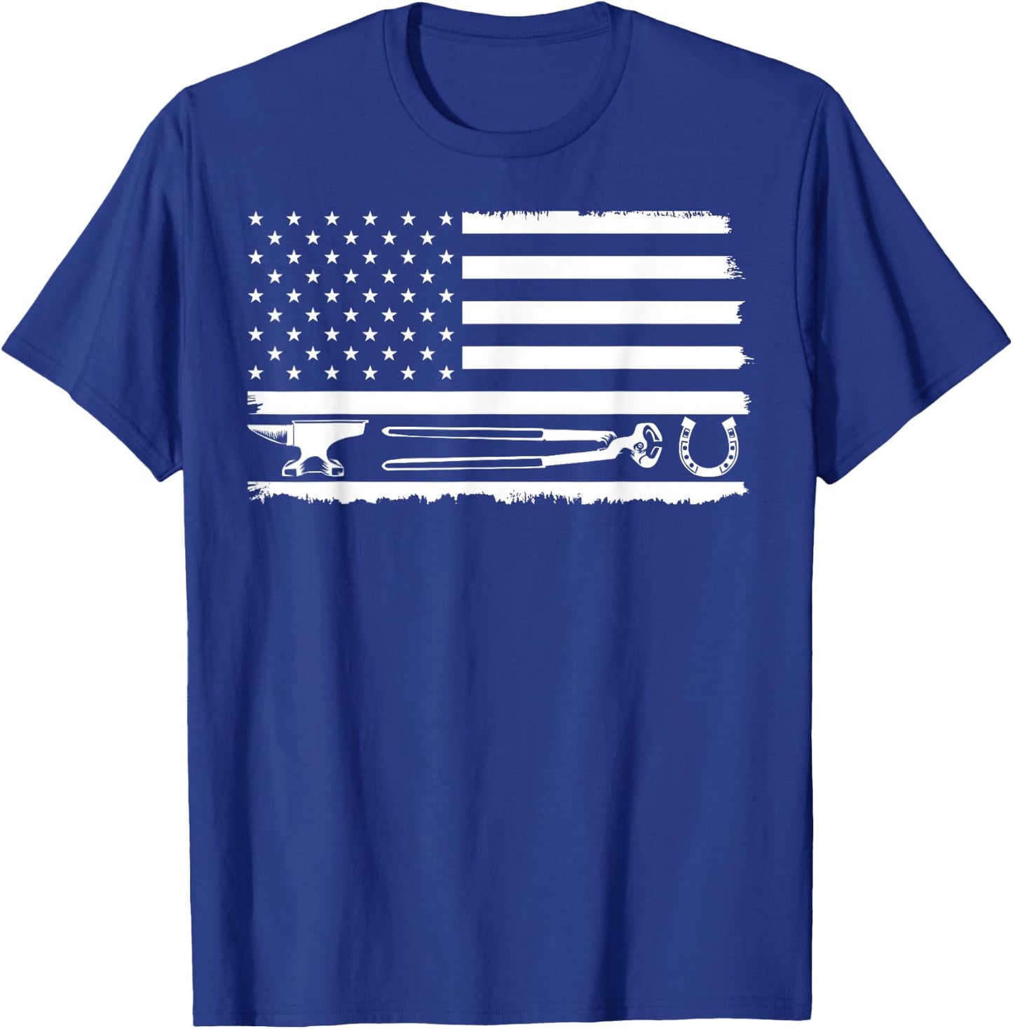 Funny Farrier Gift Cool Farrier Tools American Flag T-Shirt - T-Shirt | Royal