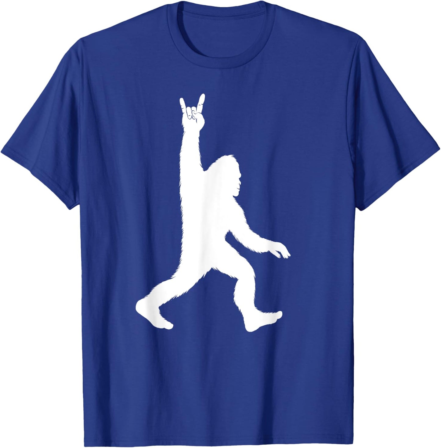Funny Bigfoot Rock & Roll Sasquatch Believers Gift Men Women T-Shirt - T-Shirt | Royal