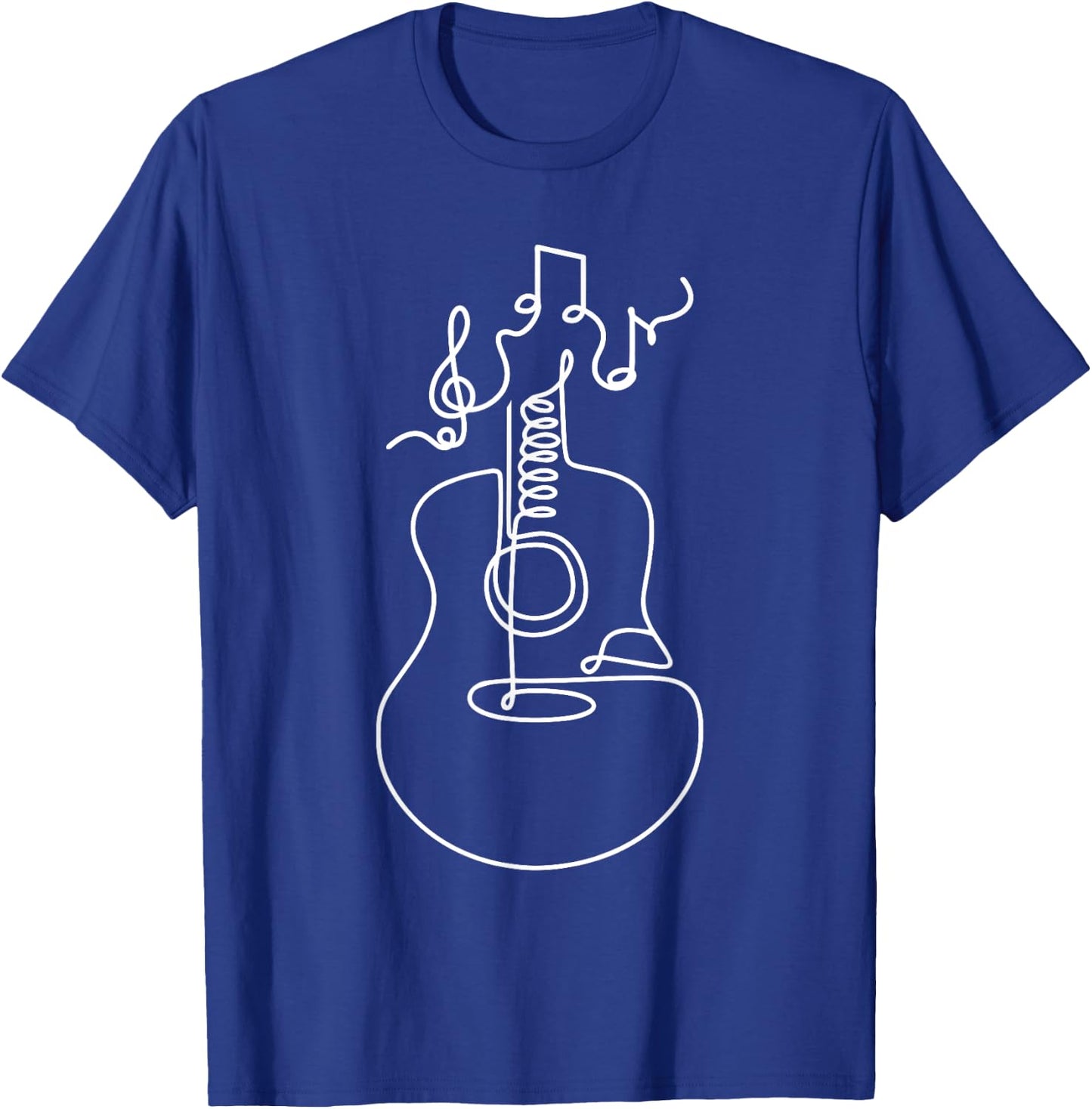 Music Guitar Line Art Abstract Minimalist Musician Gifts T-Shirt - T-Shirt | Royal