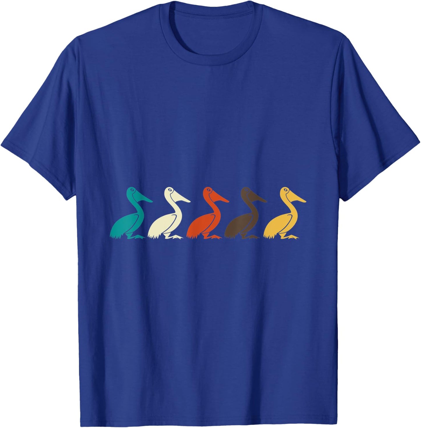 Retro Animals Pelican T-Shirt - T-Shirt | Royal