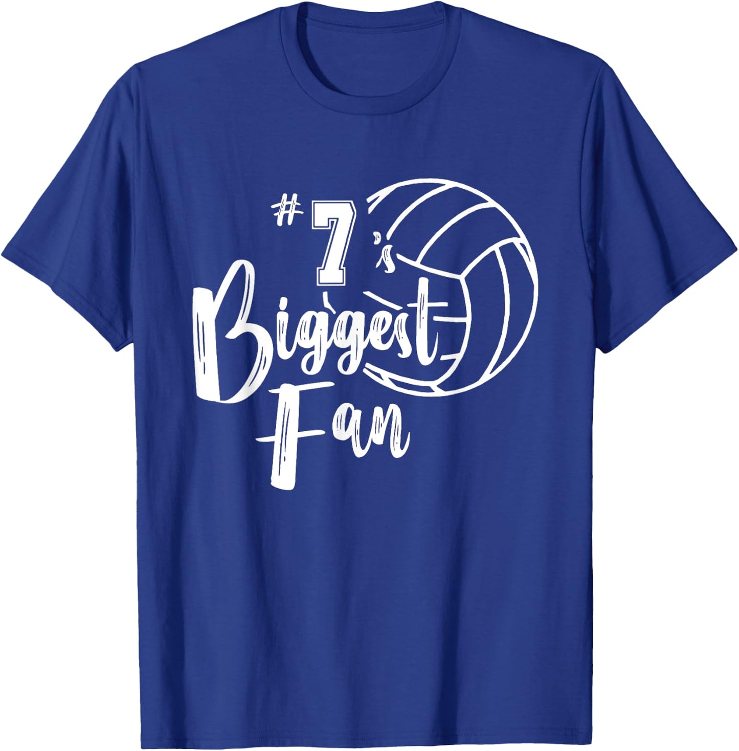 Seven 7 Biggest Fan Shirt Volleyball Mom Volleyball Dad T-Shirt - T-Shirt | Royal
