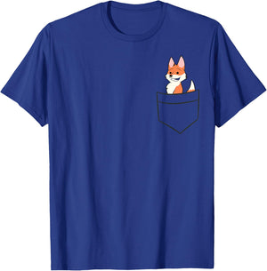 Fox Gifts For Fox Lovers Cute Baby Pocket Fox T-Shirt - T-Shirt | Royal