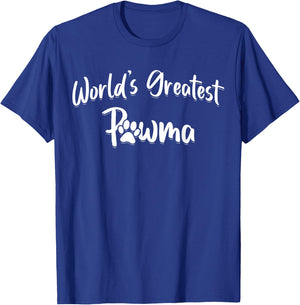 Dog Grandma Shirt Worlds Greatest Pawma Mothers Day Gifts Women Girls Kids T-Shirt - T-Shirt | Royal