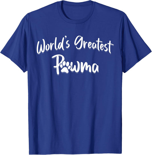 Dog Grandma Shirt Worlds Greatest Pawma Mothers Day Gifts Women Girls Kids T-Shirt - T-Shirt | Royal