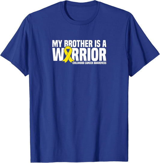 My Brother is a Warrior Childhood Cancer Awareness T-Shirt - T-Shirt | Royal