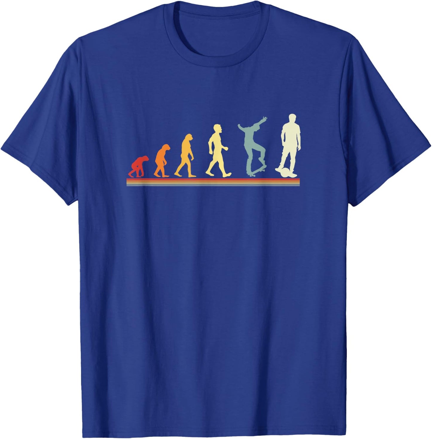 Evolution of One Wheel Electric Float Skateboard Owner Gifts T-Shirt - T-Shirt | Royal