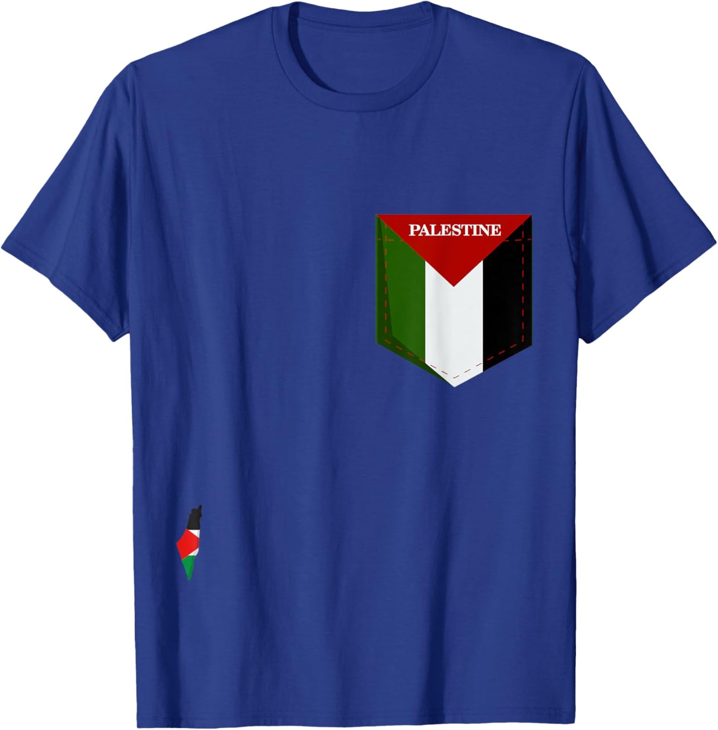 Cool Palestine Flag in the Pocket, I Love Palestine Graphic T-Shirt - T-Shirt | Royal