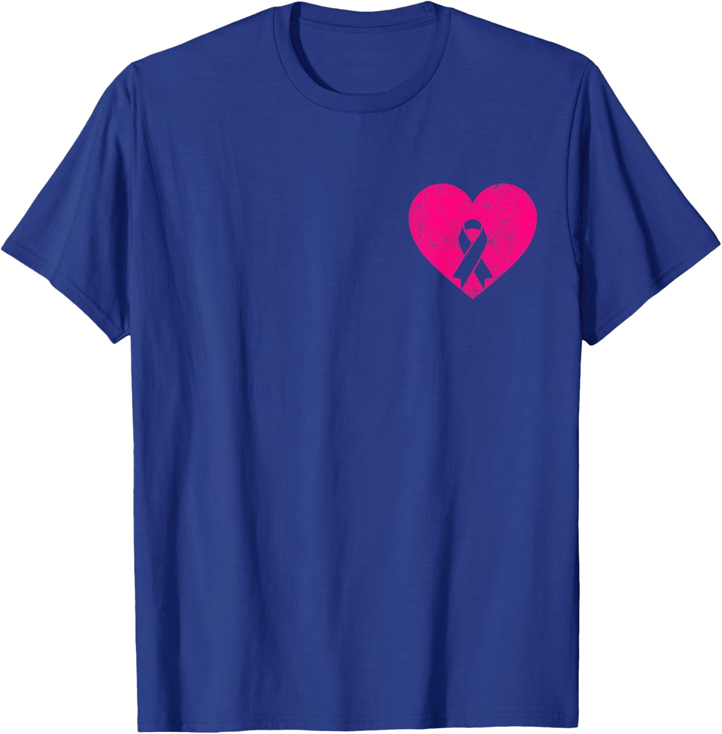 Heart Pink Breast Cancer Awareness Women Warrior T-Shirt - T-Shirt | Royal