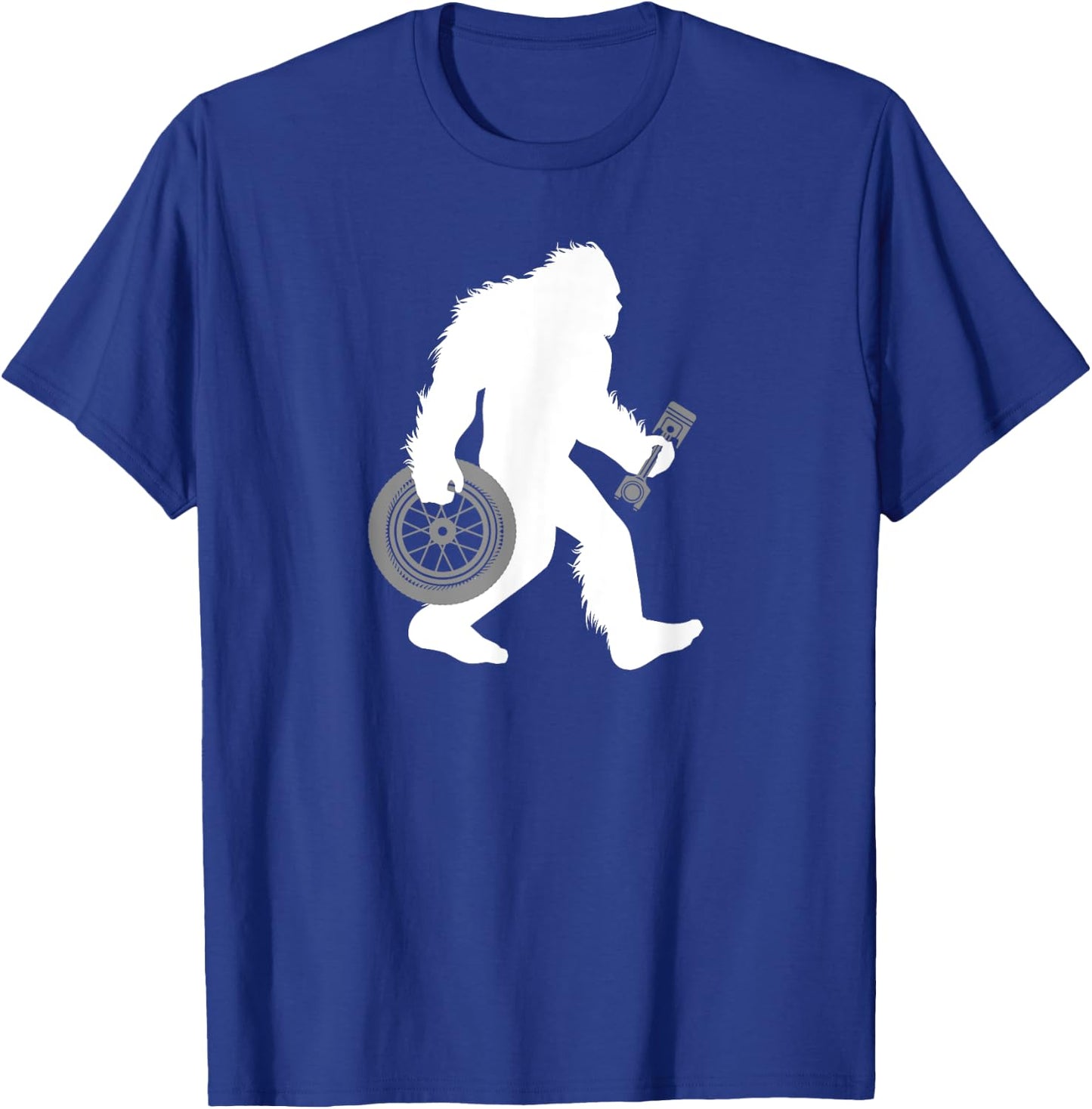 Bigfoot Car Mechanic Sasquatch Tire Technician Cryptid T-Shirt - T-Shirt | Royal