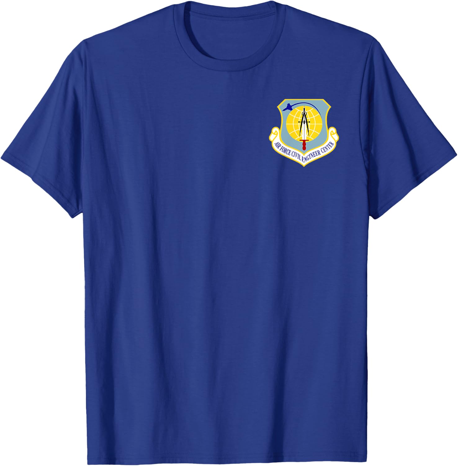 Air Force Civil Engineer Center Military Veteran Patch T-Shirt - T-Shirt | Royal