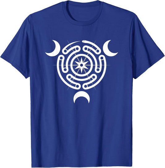 Hecate's Wheel Moon Goddess Serpent Labyrinth with 3 Moons T-Shirt - T-Shirt | Royal