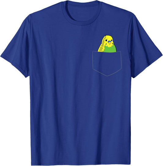 Cute Parakeet In Pocket Budgie Bird In Pocket Budgerigar T-Shirt - T-Shirt | Royal