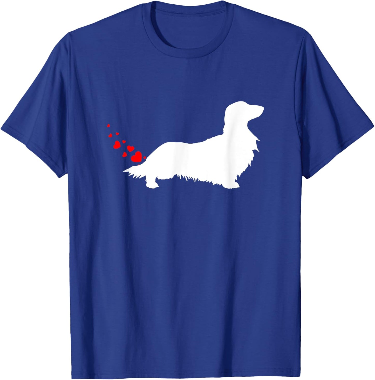Love Dog Farts Apparel Corp. Valentines Day Long Haired Dachshund Owner Heart Farts Gift T-Shirt - T-Shirt | Royal