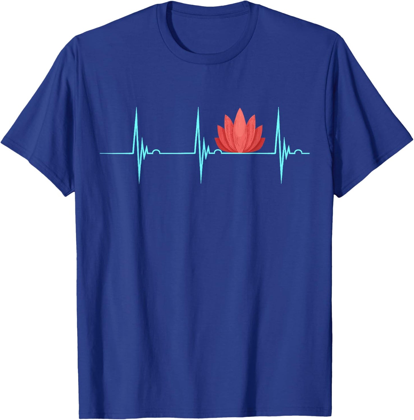 Massage Therapist Heartbeat EKG Pulse Namaste Flower Relax T-Shirt - T-Shirt | Royal