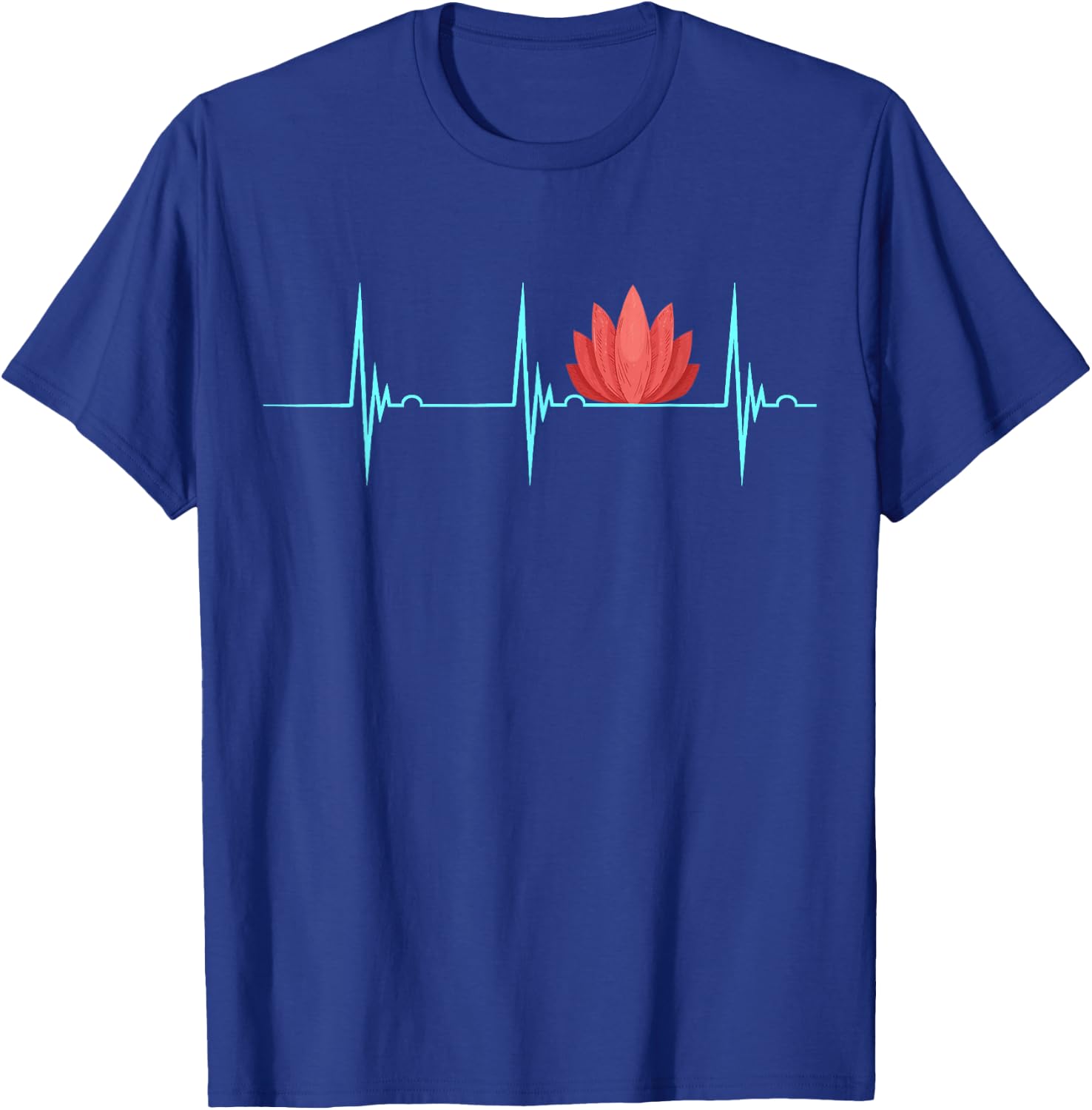 Massage Therapist Heartbeat EKG Pulse Namaste Flower Relax T-Shirt - T-Shirt | Royal